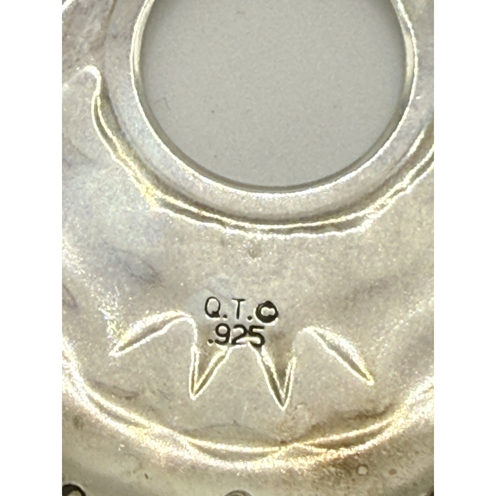 Sterling Silver Pendant Quoc Qt 925 Lapis Nugget Southwestern Dangle Etched — image 3 of 5